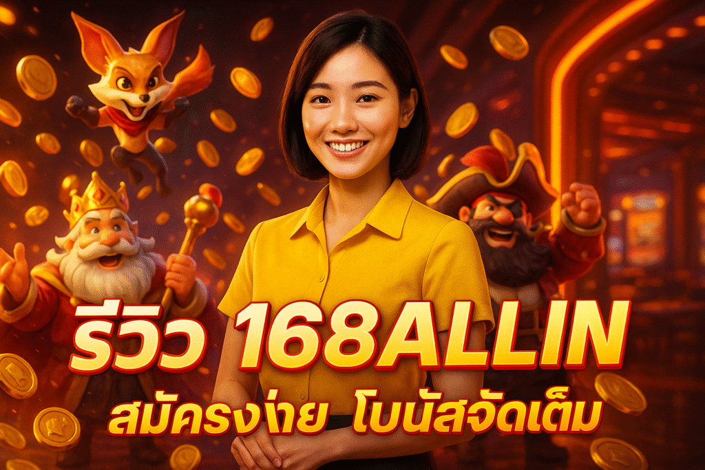 รีวิว 168ALLIN สมัครง่าย โบนัสจัดเต็ม